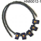 Hematite Choker Chunky bib Statement Necklace women Fashion Jewelry